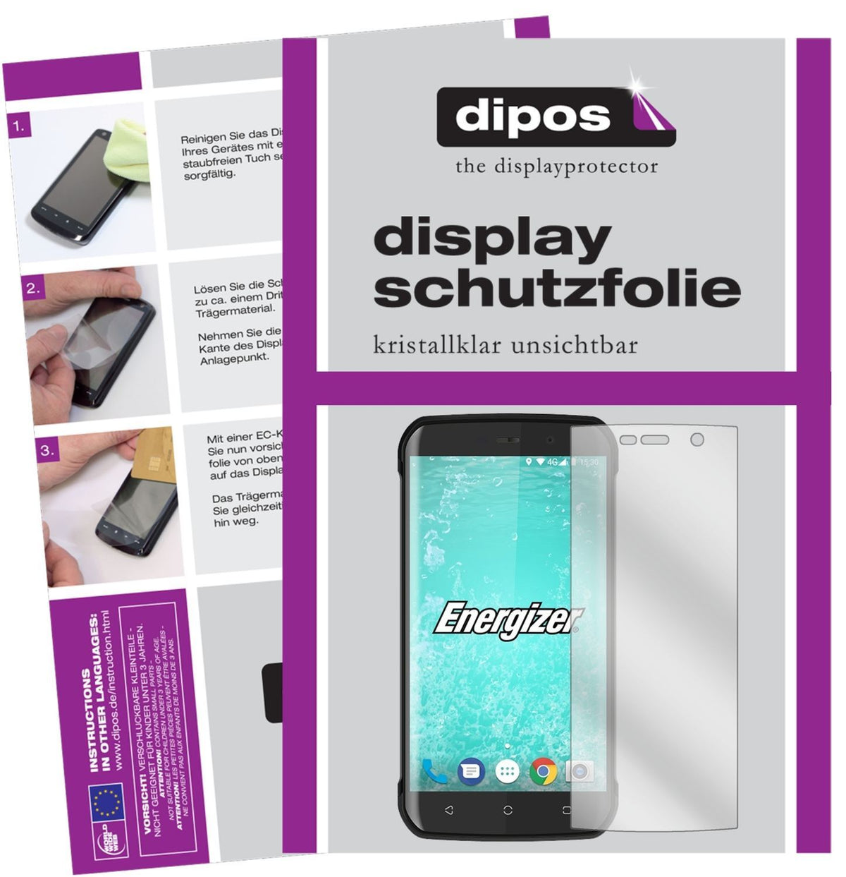 6x Schutzfolie klar für Energizer Hard Case H550S  (1)