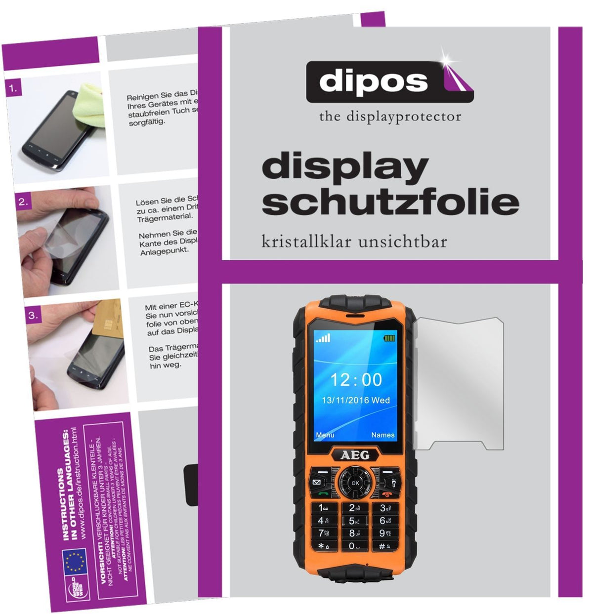2x Schutzfolie klar für AEG M550 Display-Schutzfol (1)
