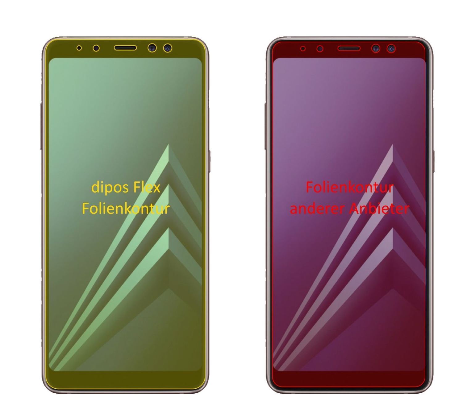 3x 3D Full Cover Schutzfolie für Samsung Galaxy A8 (2)