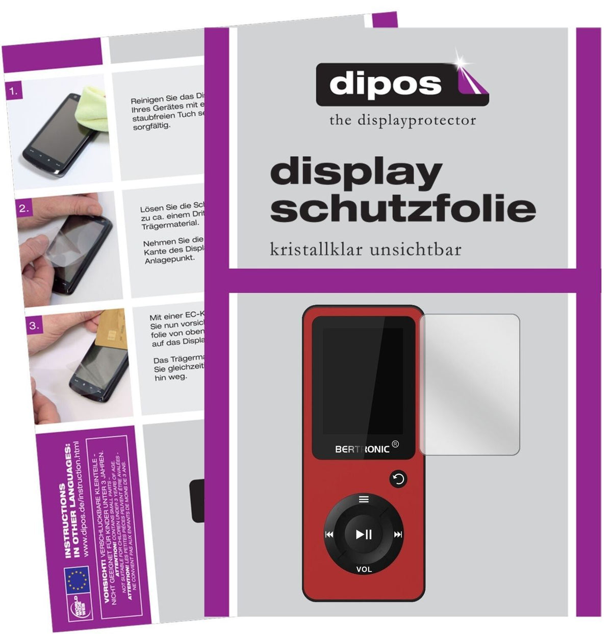 5x Schutzfolie klar für Bertronic BC02 Royal MP3-P (2)