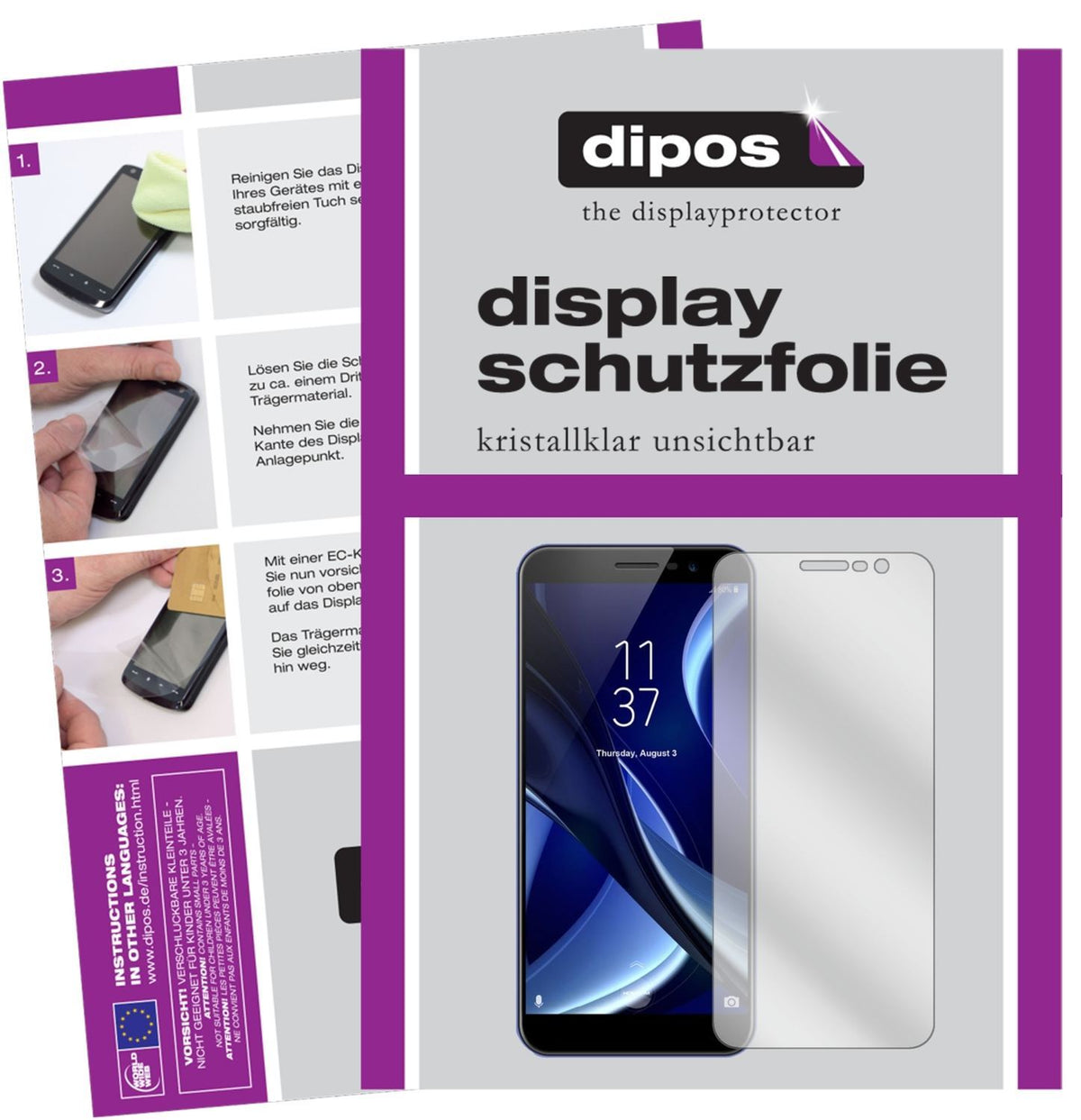 2x Schutzfolie klar für HOMTOM S16 Display-Schutzf (1)