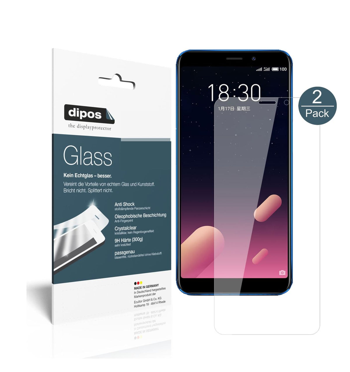 2x 9H Schutzfolie für Meizu M6S Panzerfolie (1)