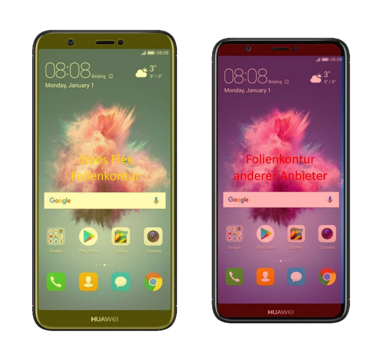 3x 3D Full Cover Schutzfolie für Huawei P smart (2)