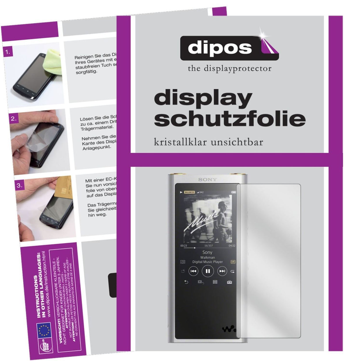 5x Schutzfolie klar für Sony NW-ZX300 (MP3-Player) (2)