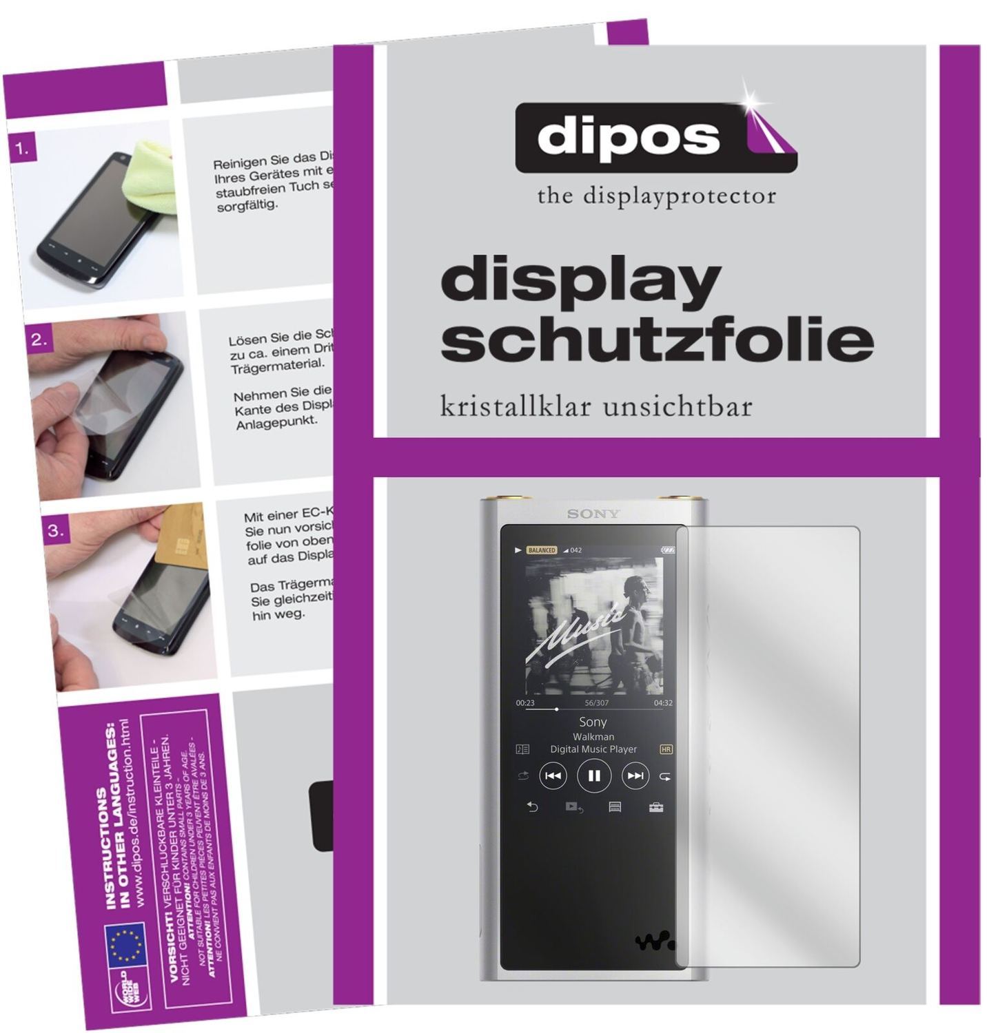 5x Schutzfolie klar für Sony NW-ZX300 (MP3-Player) (2)