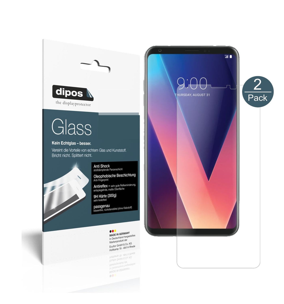 2x 9H Schutzfolie matt für LG V30 Plus Panzerfolie (1)
