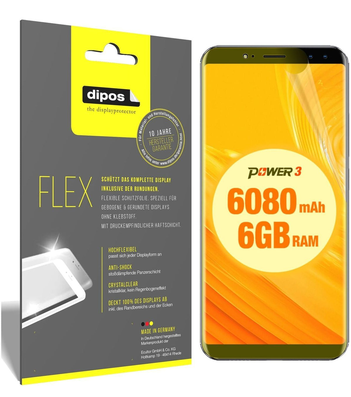 2x 3D Full Cover Schutzfolie für Ulefone Power 3 (2)