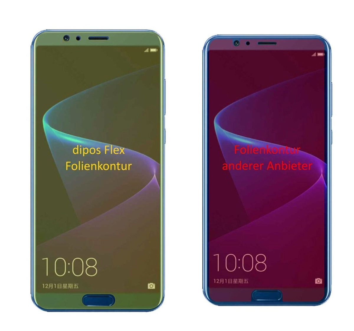 2x 3D Full Cover Schutzfolie für Huawei Honor V10 (3)