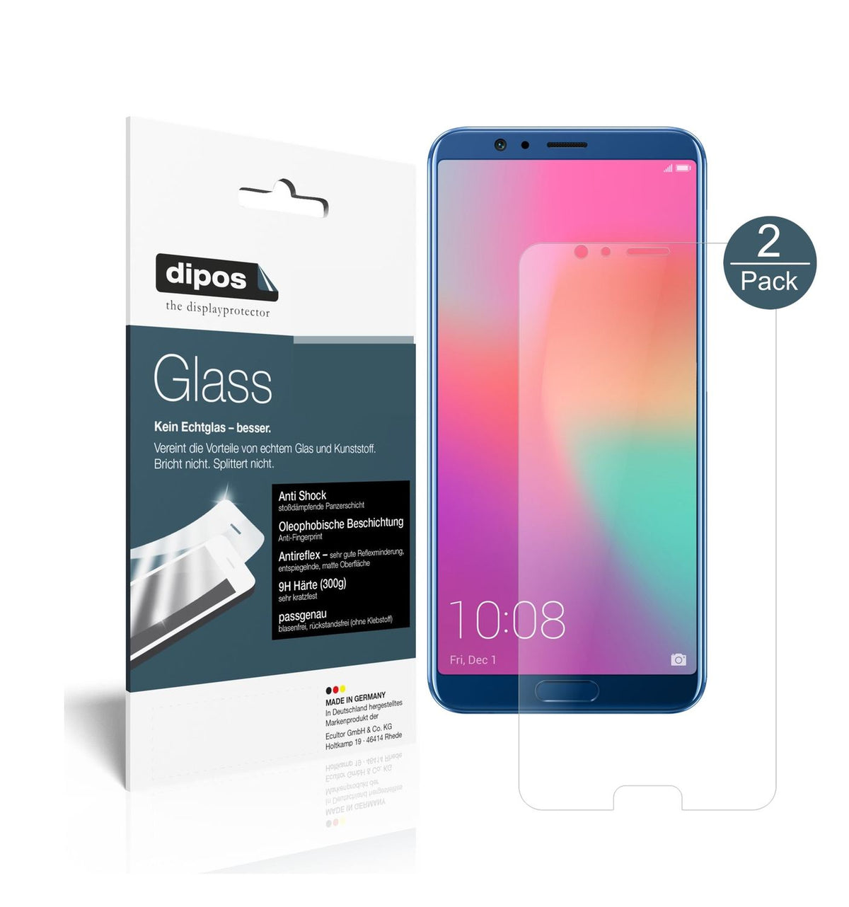 2x 9H Schutzfolie matt für Huawei Honor View 10 Pa (1)