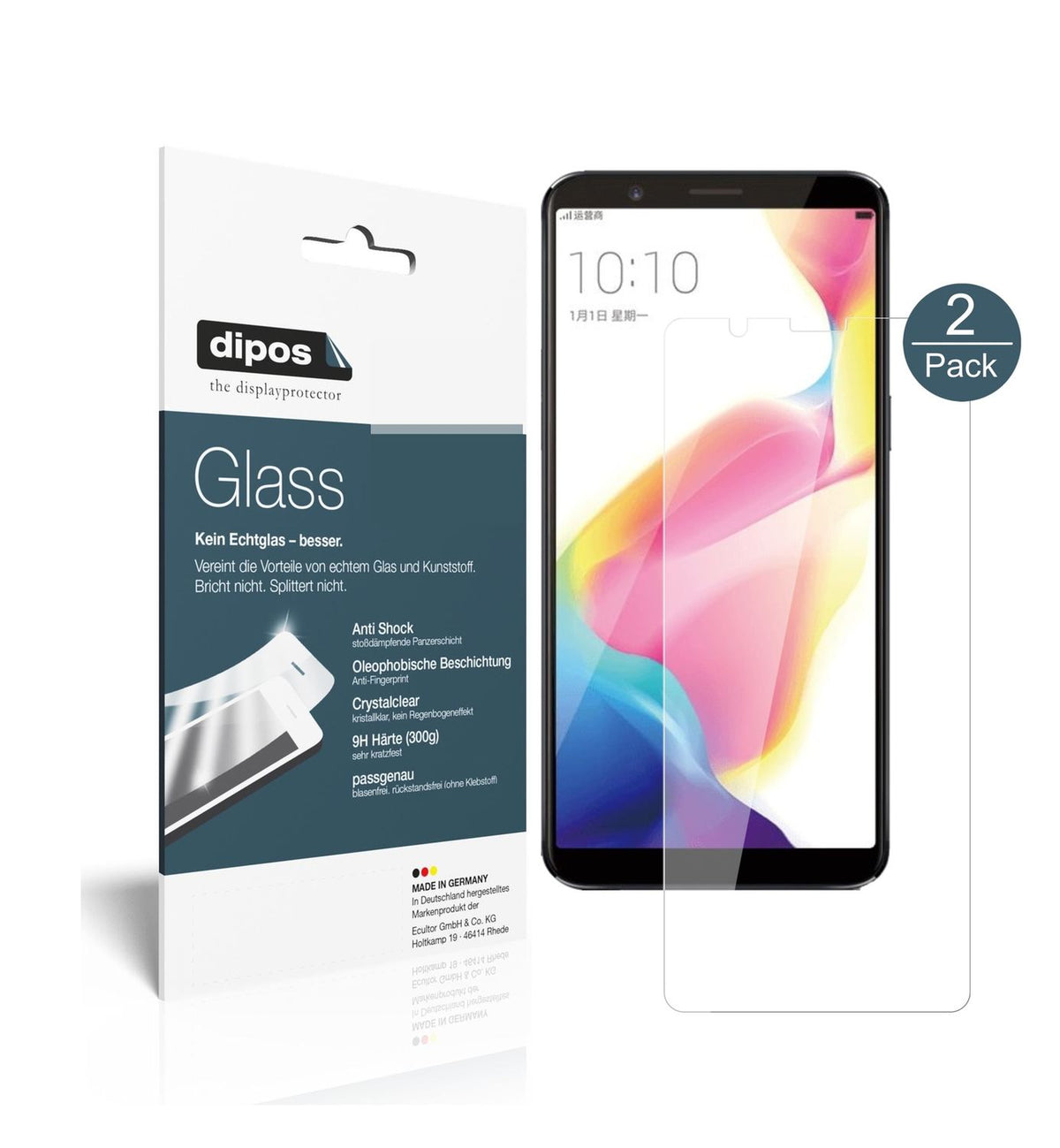 2x 9H Schutzfolie für Oppo R11s Plus Panzerfolie (1)