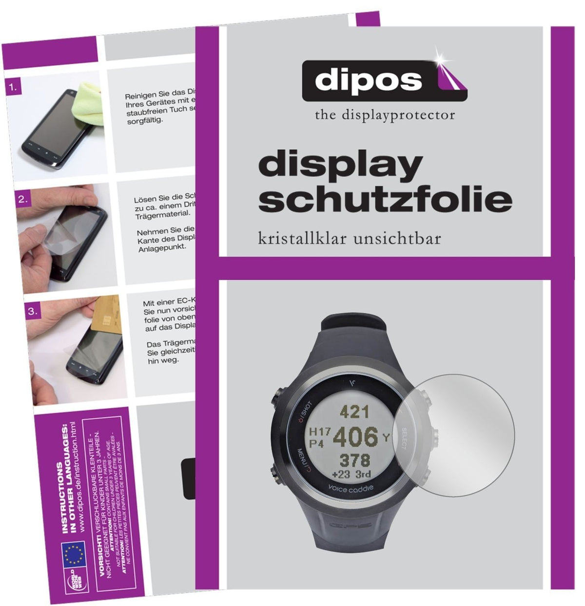 6x Schutzfolie klar für Voice Caddie T2 Display-Sc (1)