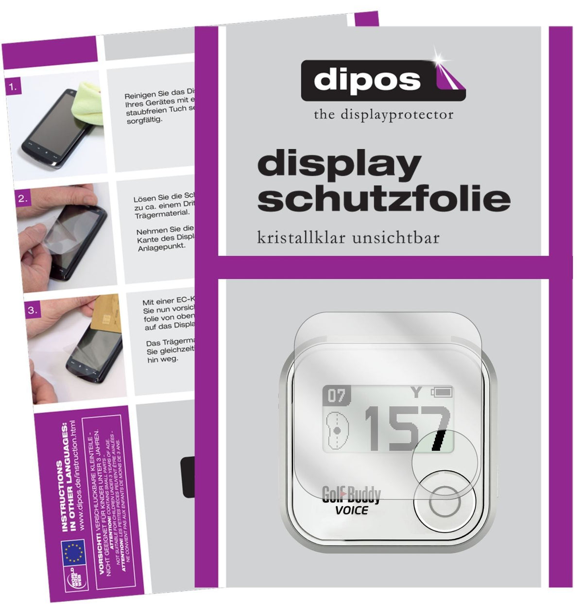 6x Schutzfolie klar für Golfbuddy Voice Display-Sc (1)