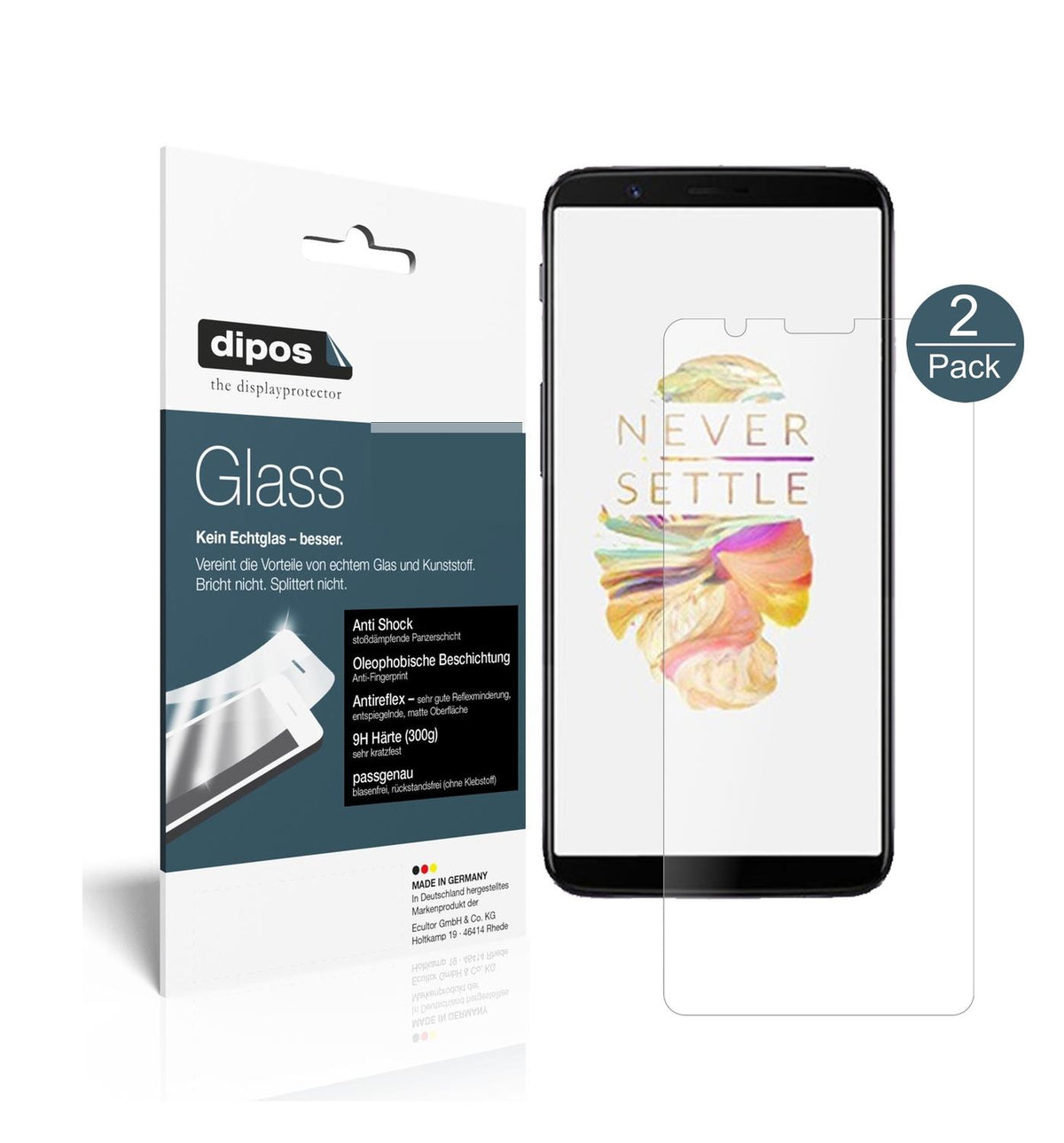2x 9H Schutzfolie matt für OnePlus 5T Panzerfolie (1)