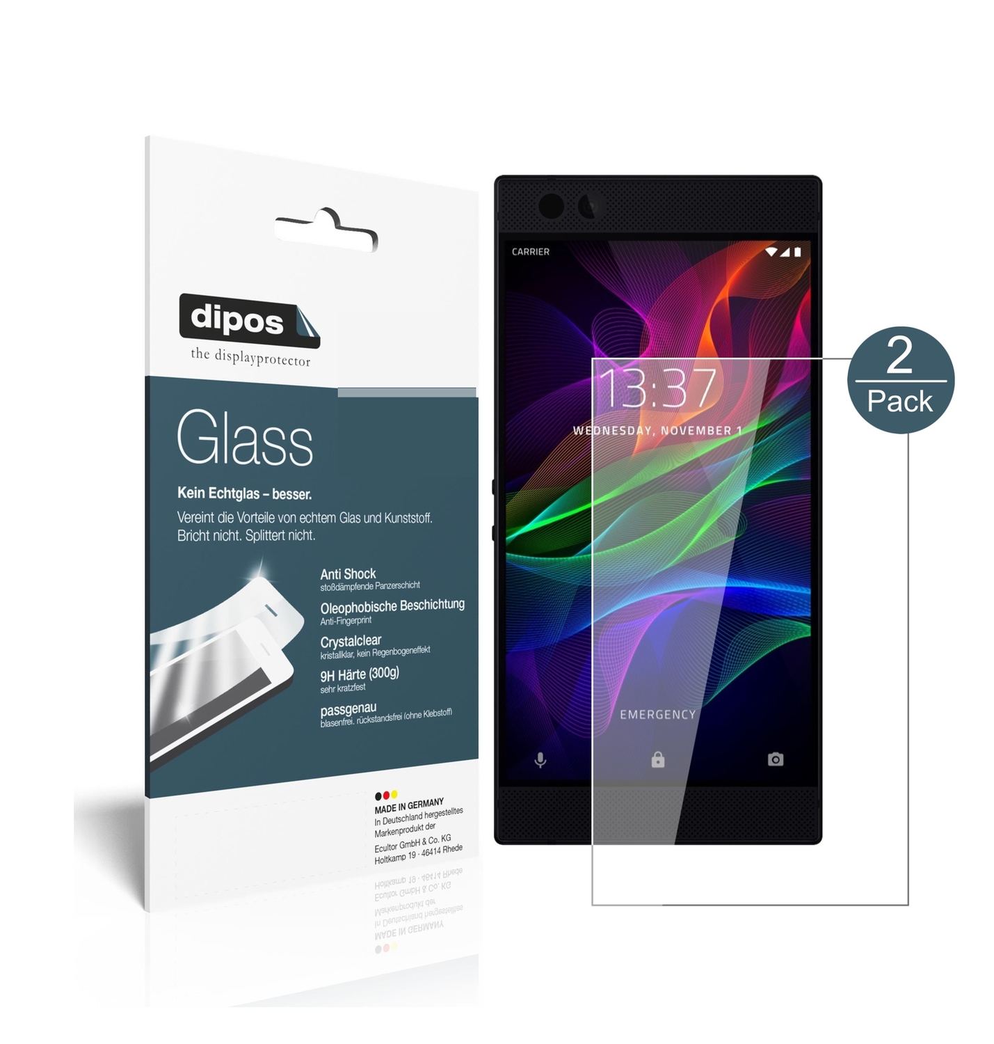 2x 9H Schutzfolie für Razer Phone Panzerfolie (1)