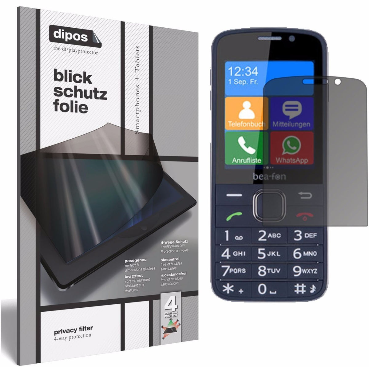 Blickschutzfolie für bea-fon SL820 matt Schutzfoli (1)