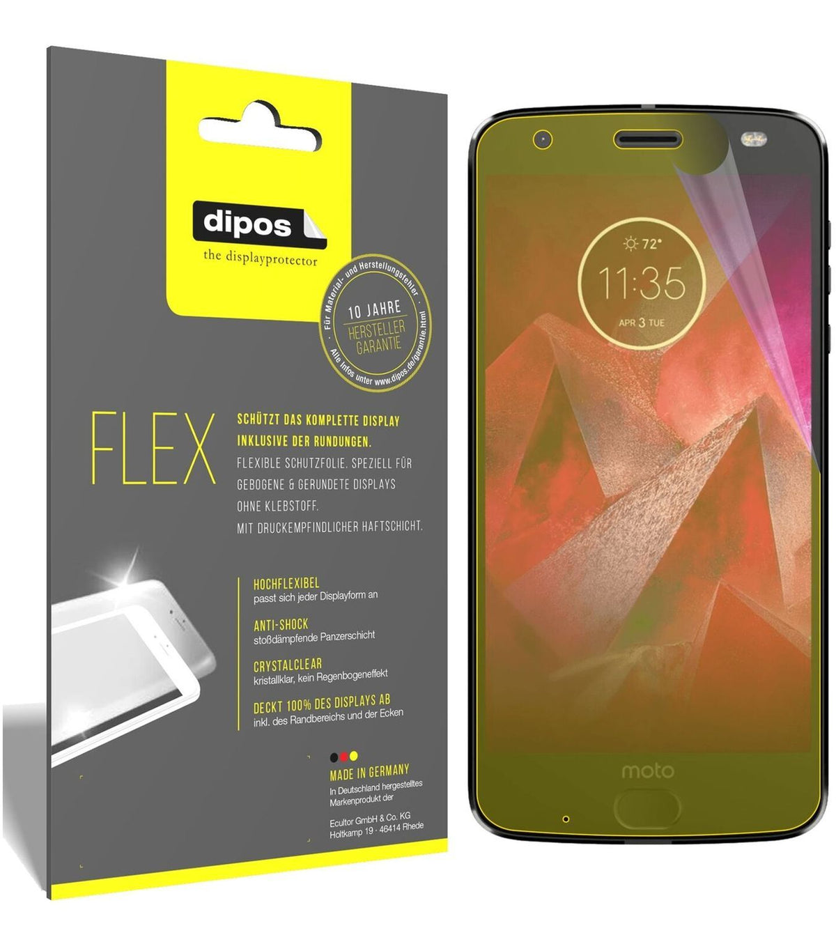 3x 3D Full Cover Schutzfolie für Lenovo Moto Z2 Pl (2)