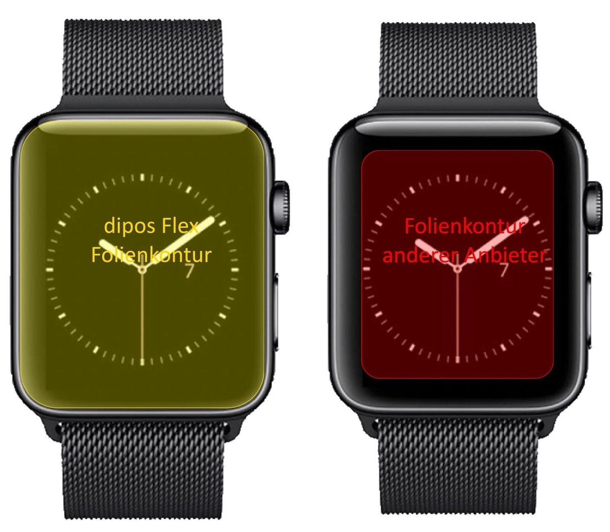 2x 3D Full Cover Schutzfolie für Apple Watch Serie (3)