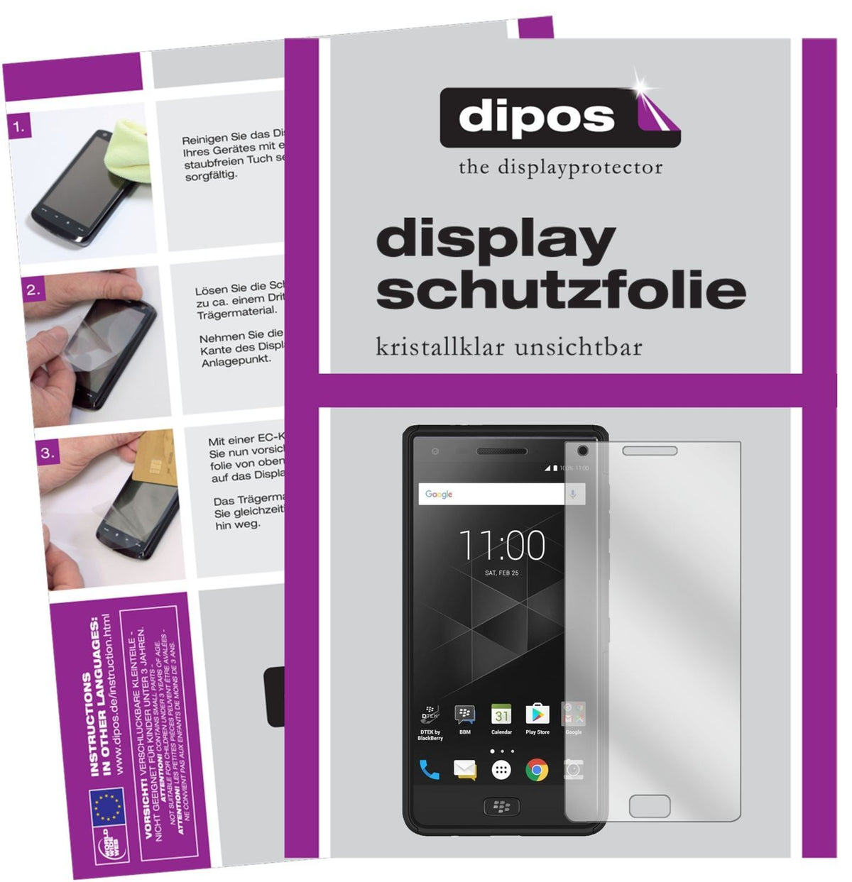 6x Schutzfolie klar für Blackberry Motion Display- (1)