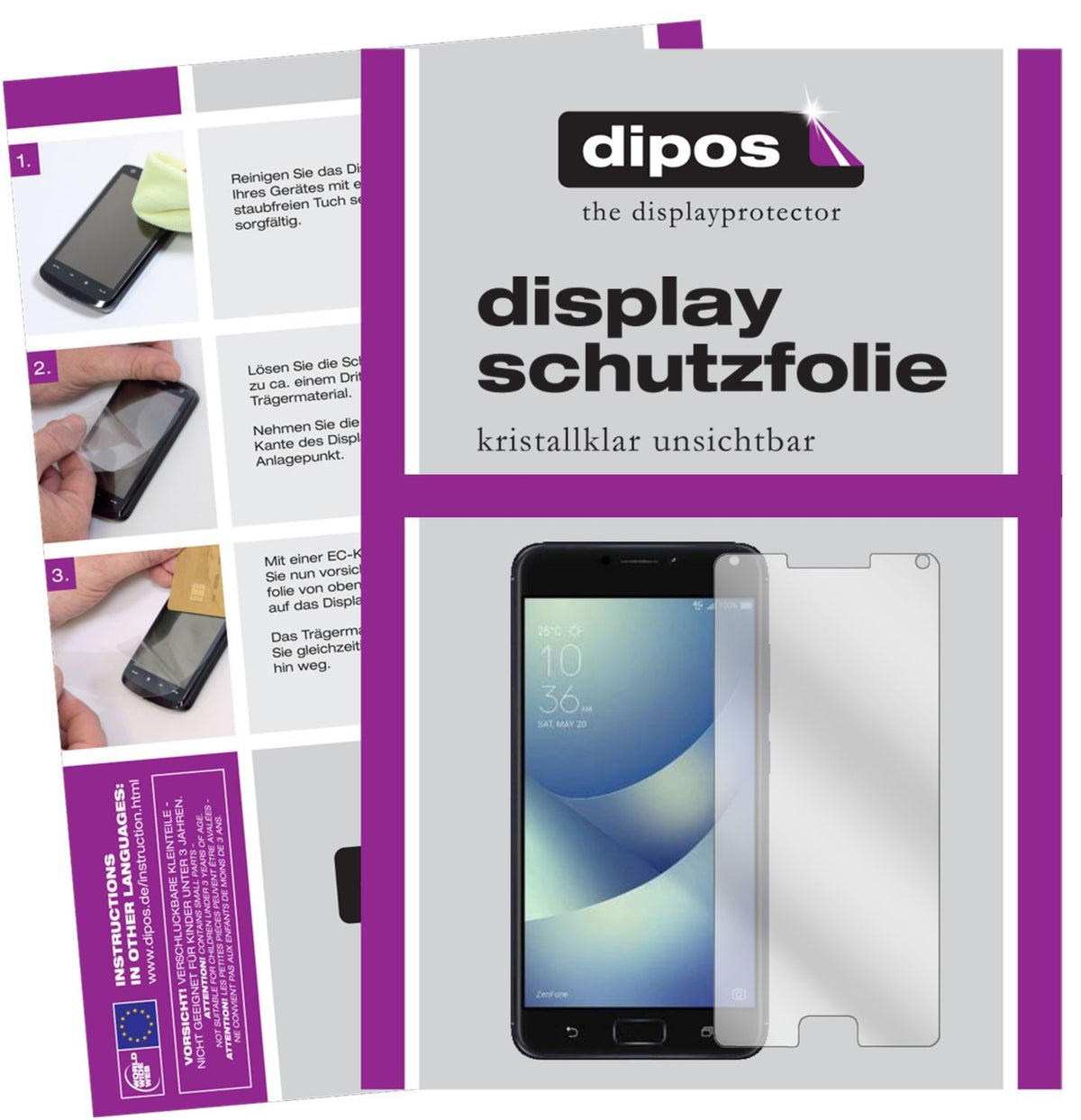 6x Schutzfolie klar für Asus Zenfone 4 ZE554KL Dis (1)
