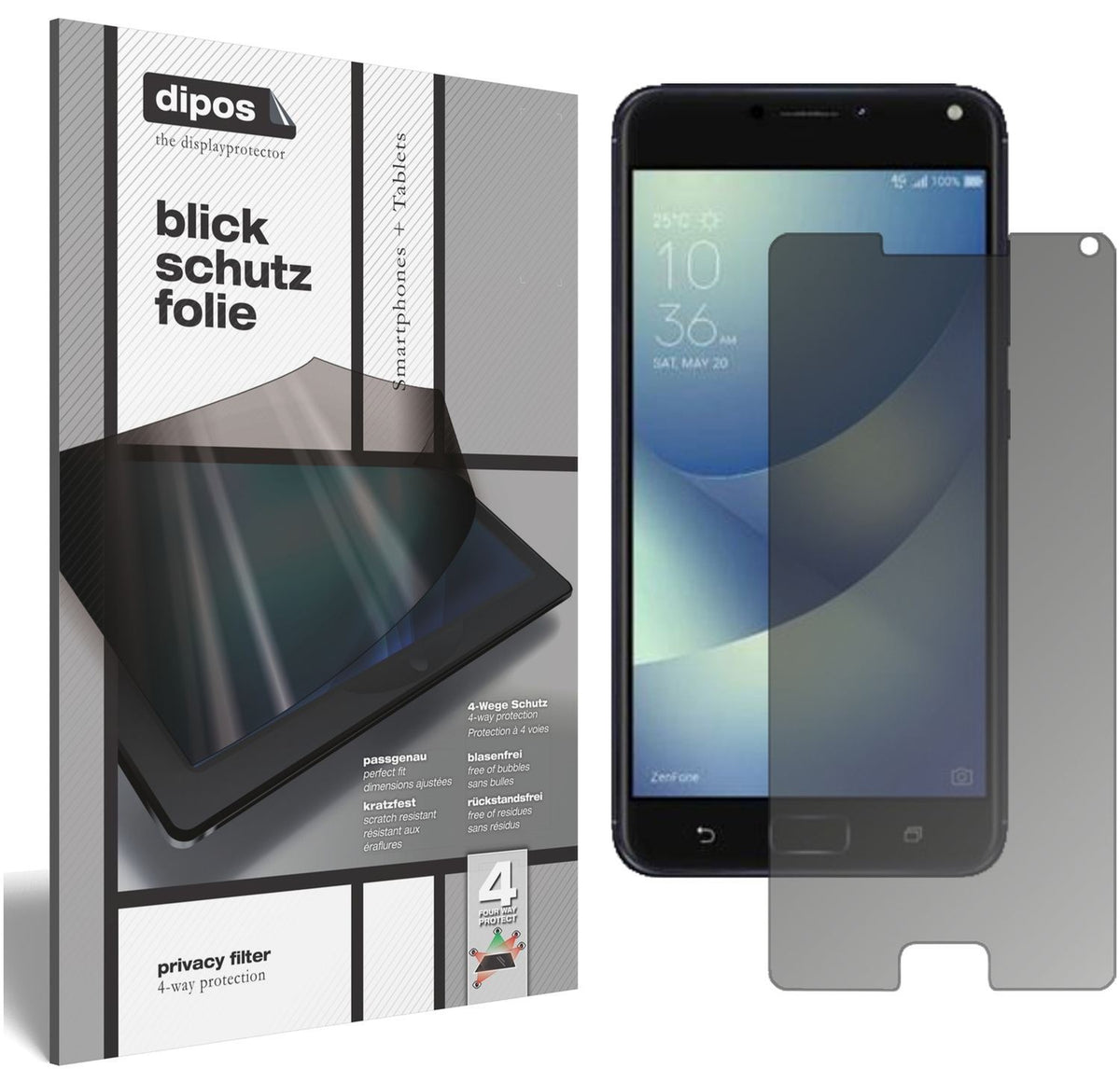 Blickschutzfolie für Asus Zenfone 4 ZE554KL matt S (1)