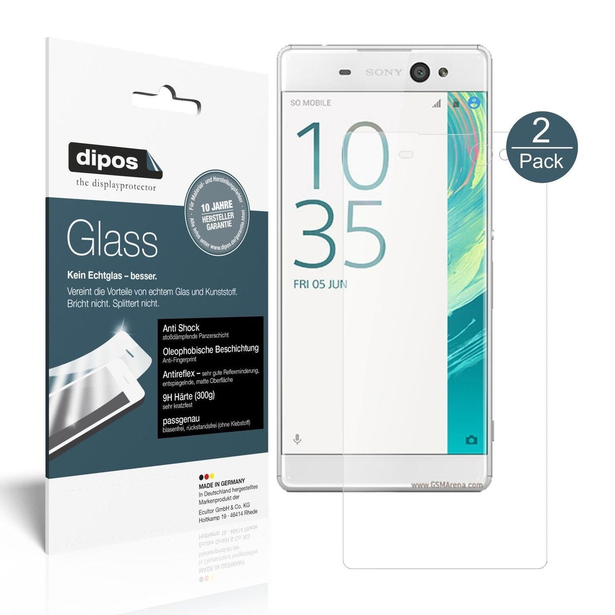 1x 9H Schutzfolie matt für Sony Xperia XA Ultra Pa (2)