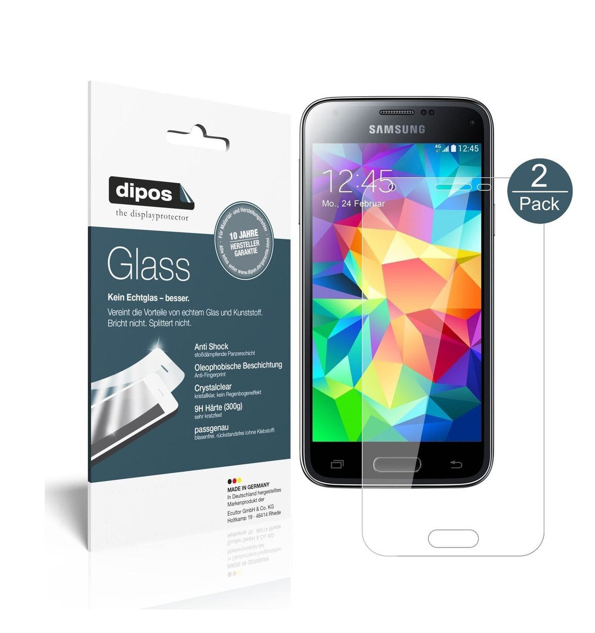 1x 9H Schutzfolie für Samsung Galaxy S5 Mini Panze (2)