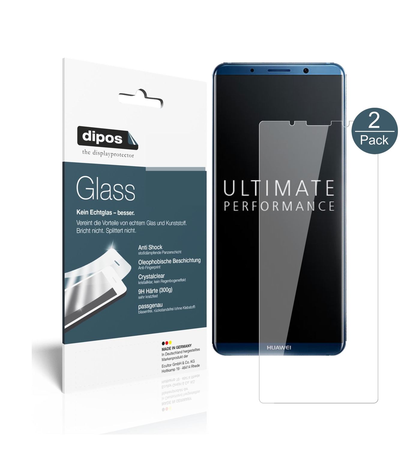 2x 9H Schutzfolie für Huawei Mate 10 Pro Panzerfol (1)