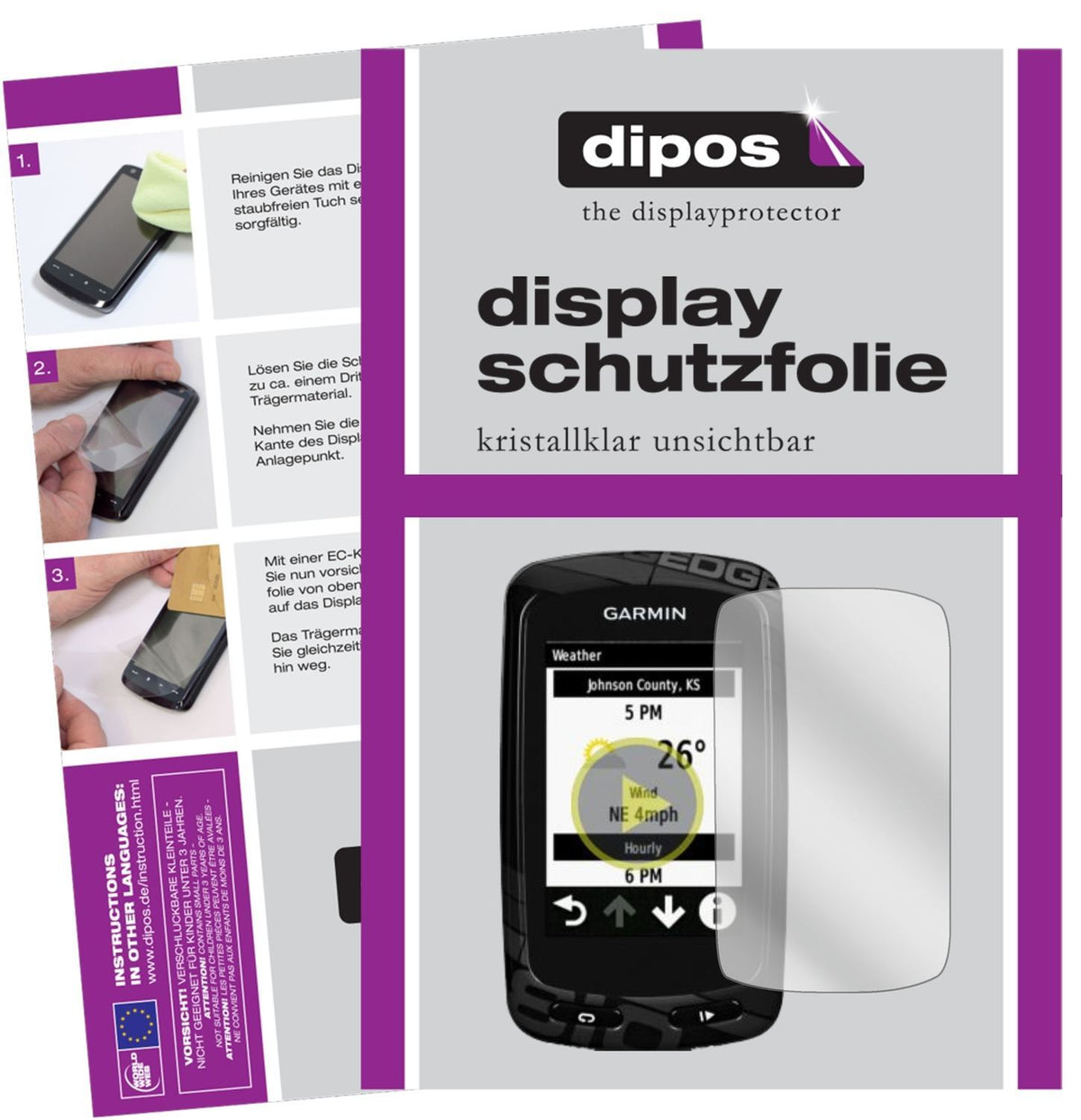 3x Schutzfolie klar für Garmin Edge Touring Plus D (1)
