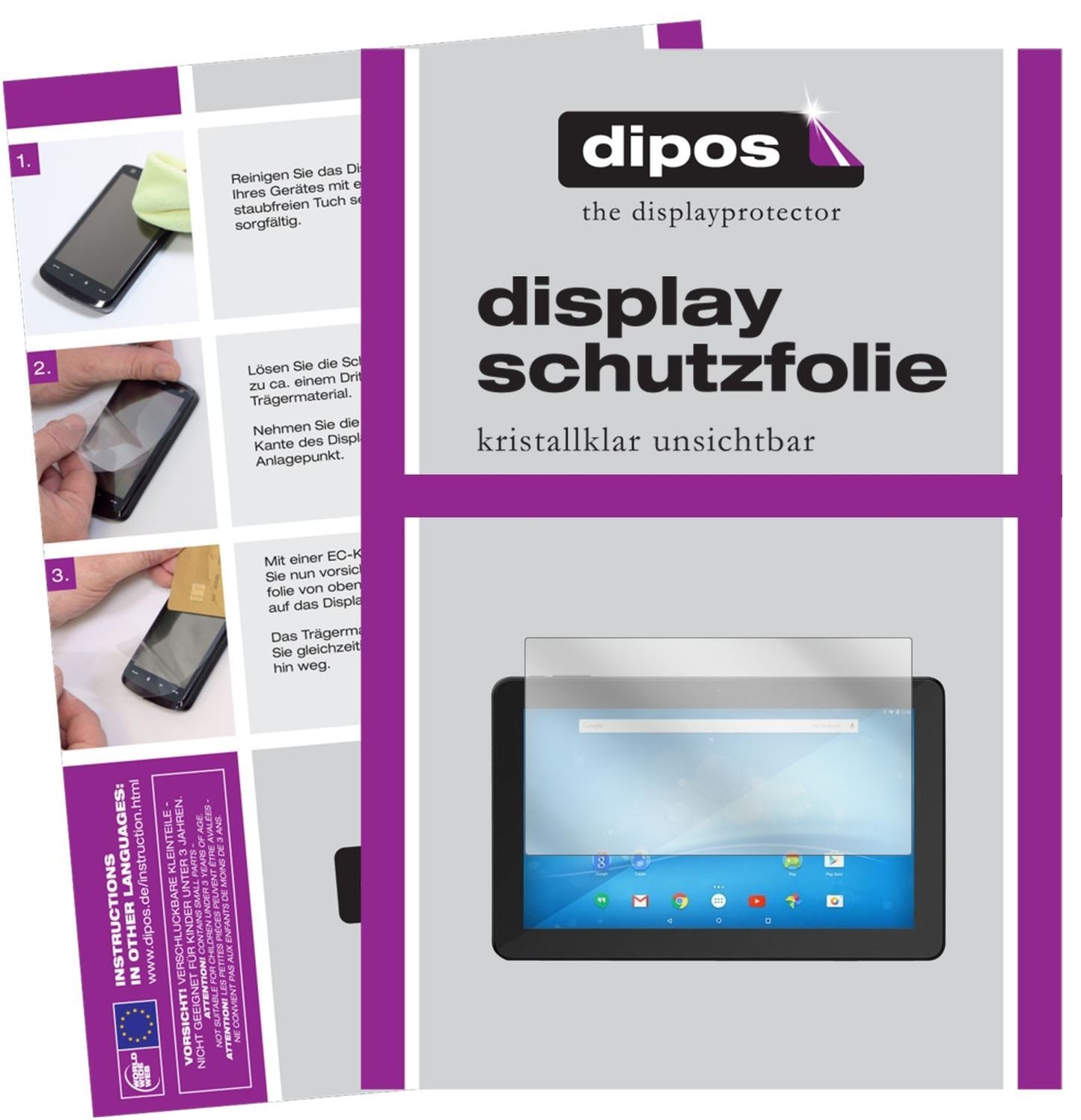 2x Schutzfolie klar für Format 17.3 Zoll Wide 383  (1)