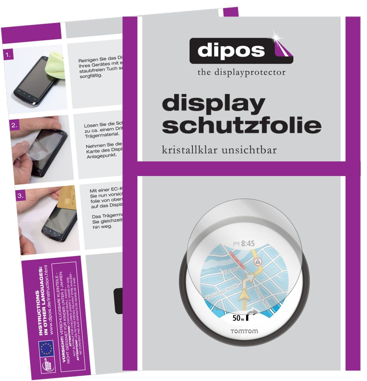 3x Schutzfolie klar für TomTom Vio Display-Schutzf (1)
