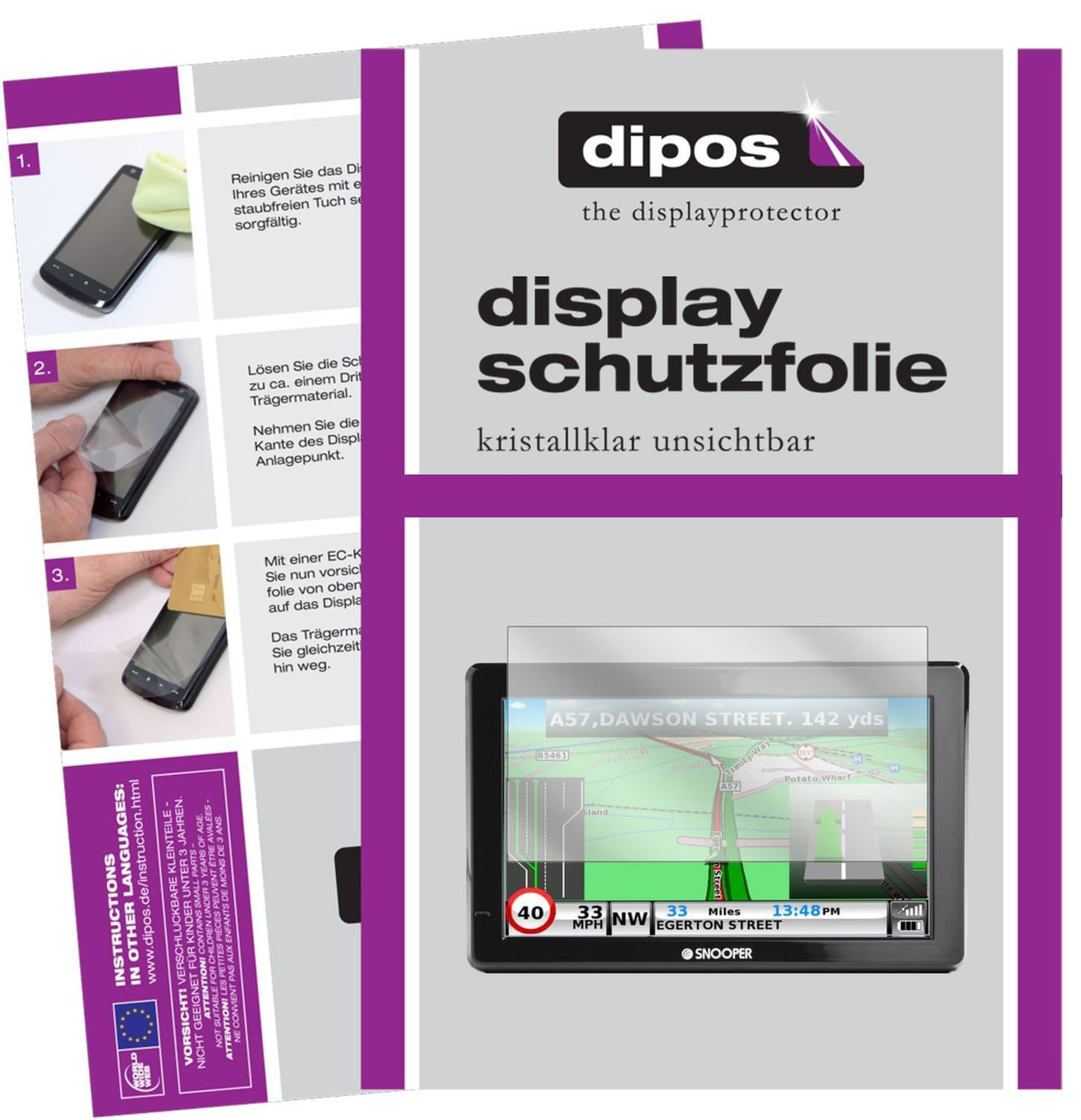 3x Schutzfolie klar für Snooper Truckmate S8000 Di (1)