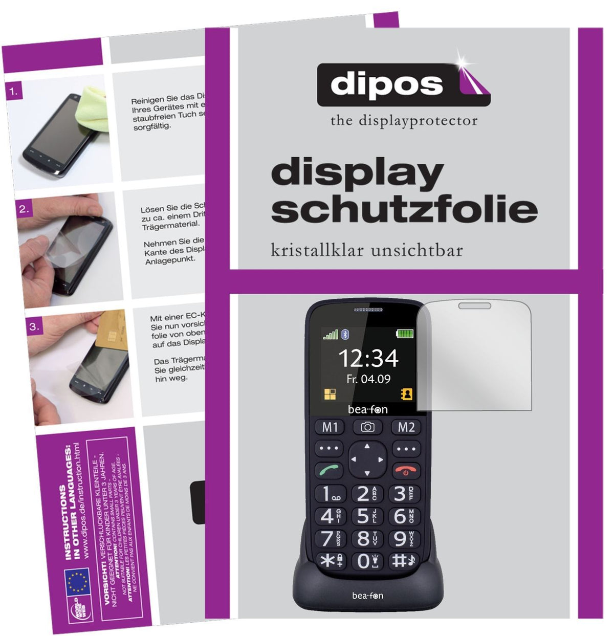 6x Schutzfolie klar für bea-fon SL240 Display-Schu (1)