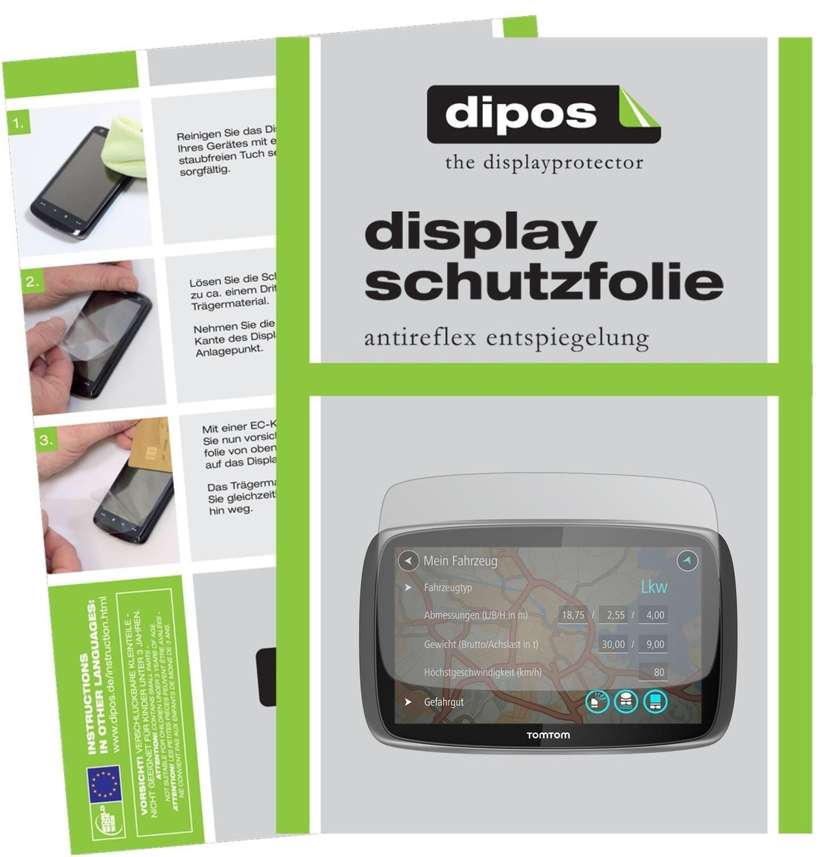 3x Schutzfolie matt für TomTom Pro 7250 Display-Sc (1)