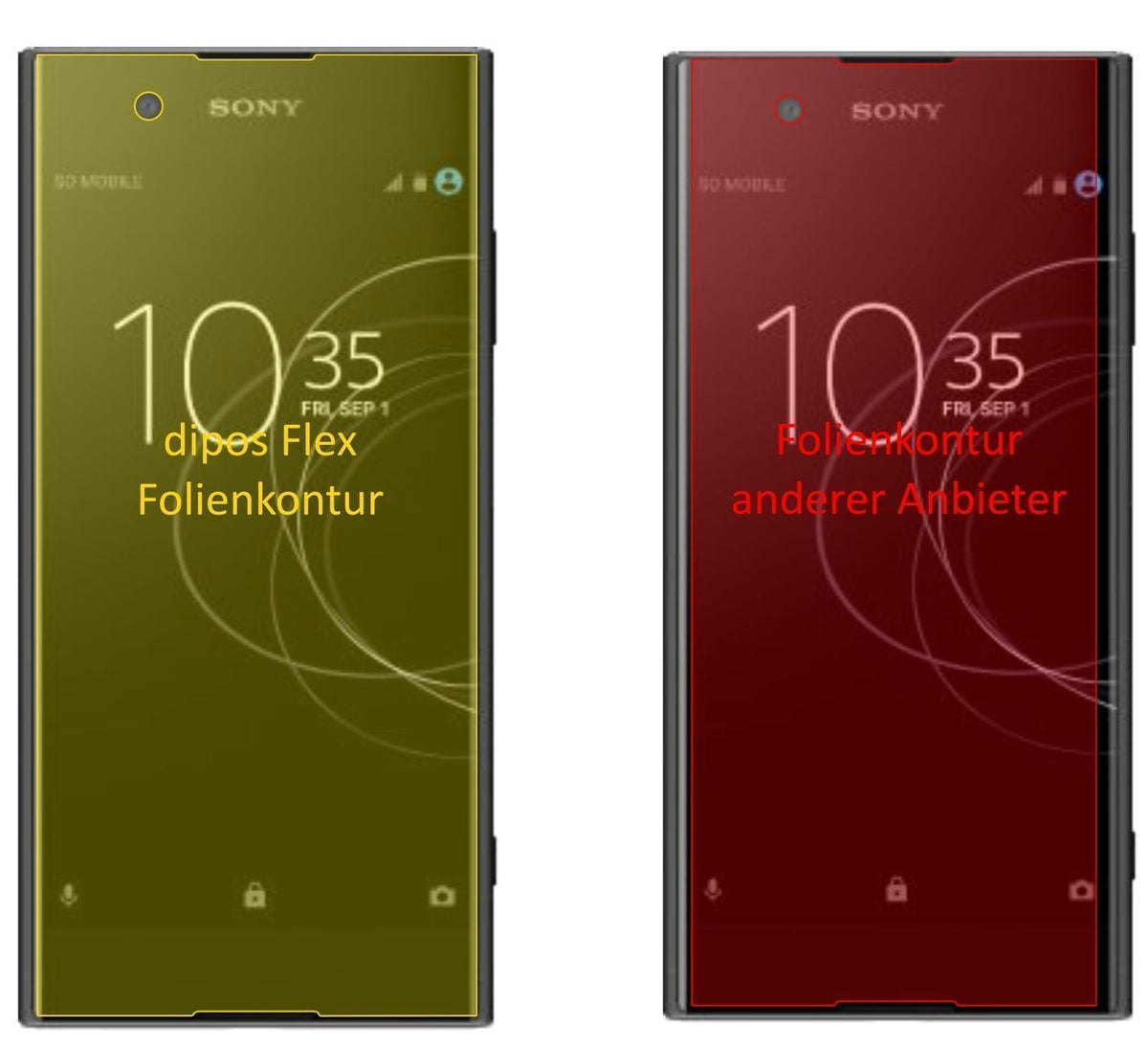 3x 3D Full Cover Schutzfolie für Sony Xperia XA1 P (2)
