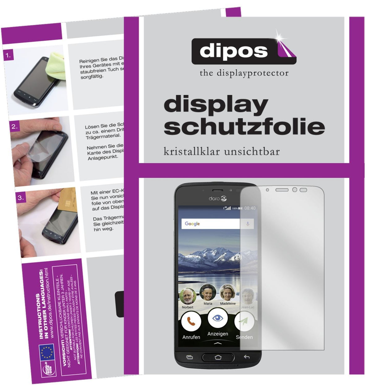 2x Schutzfolie klar für Doro 8040 Display-Schutzfo (1)