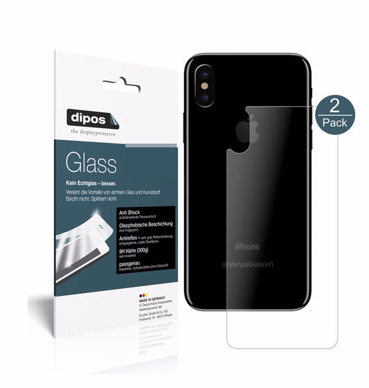 2x 9H Schutzfolie matt für Apple iPhone X Rückseit (1)