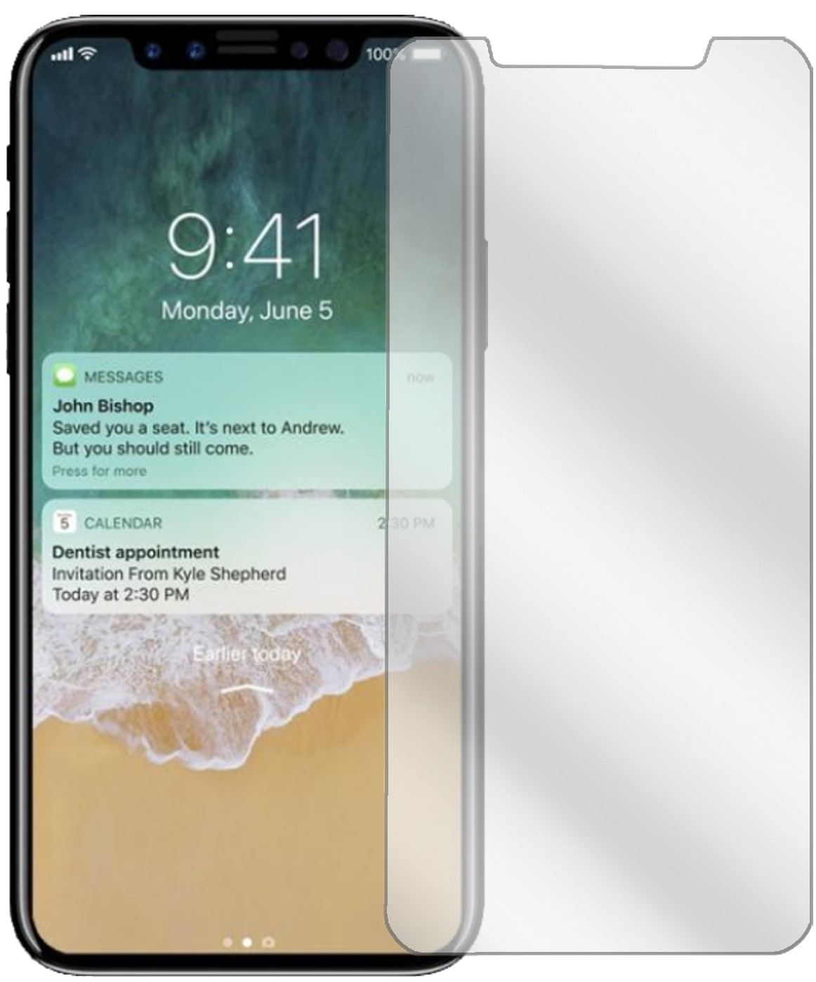 2x Schutzfolie klar für Apple iPhone X Display-Sch (2)