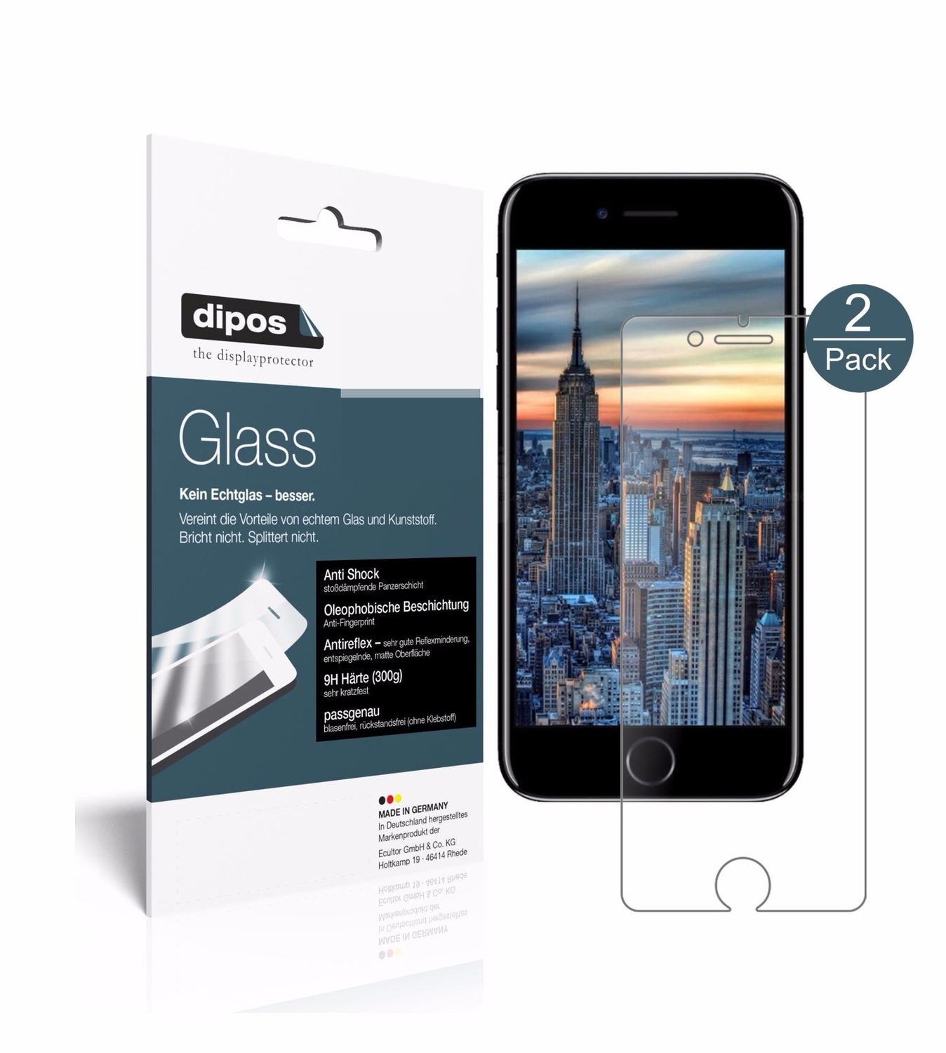 2x 9H Schutzfolie matt für Apple iPhone 8 Panzerfo (1)