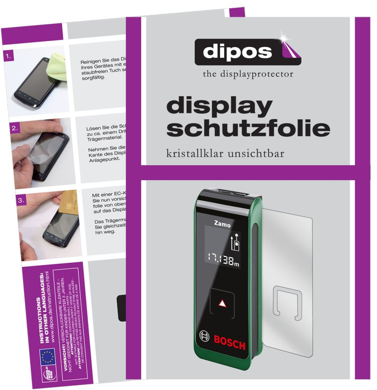 3x Schutzfolie klar für Bosch Zamo 2. Generation D (1)