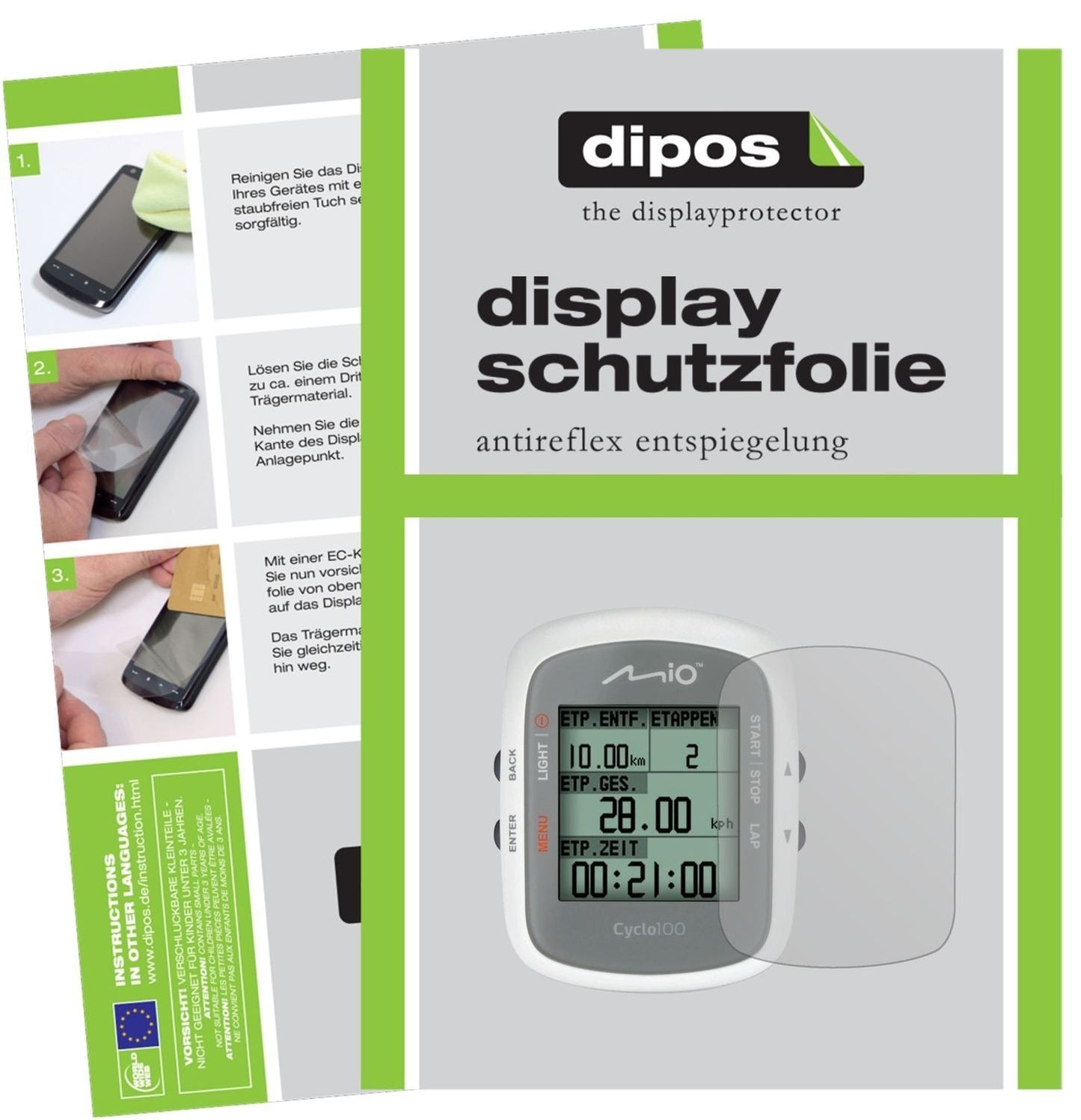 3x Schutzfolie matt für Mitac Mio Cyclo 100 Displa (1)