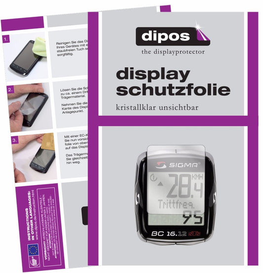 3x Schutzfolie klar für Sigma BC 16.12 STS Display (1)