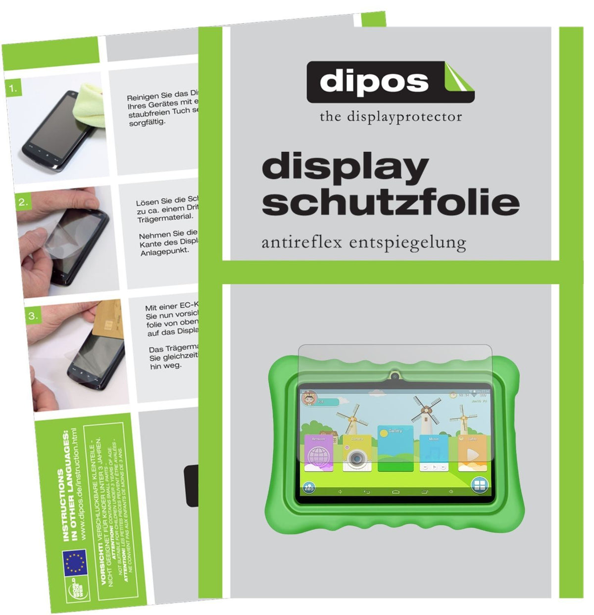 2x Schutzfolie matt für Yuntab Q88 Kids Tablet Dis (1)