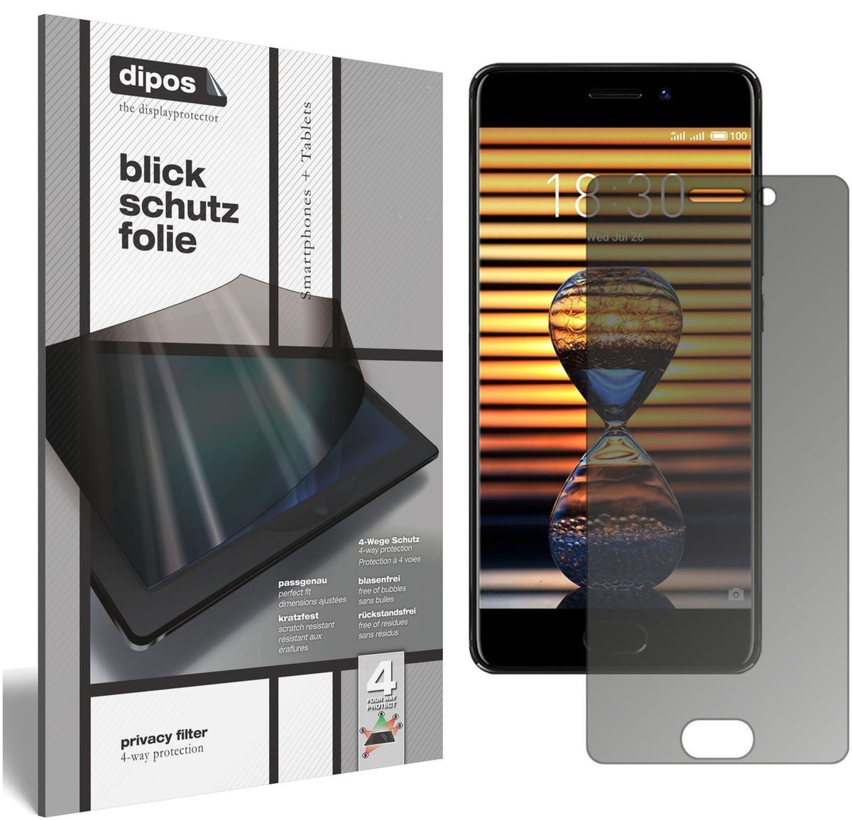 Blickschutzfolie für Meizu Pro 7 Plus matt Schutzf (1)