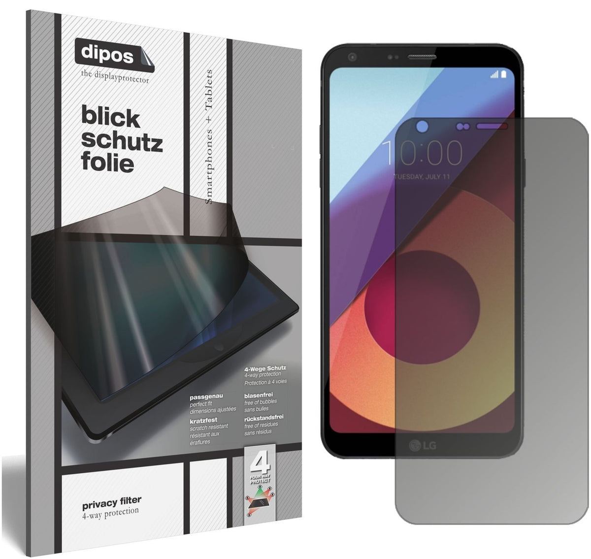 Blickschutzfolie für LG Q6+ matt Schutzfolie Priva (1)