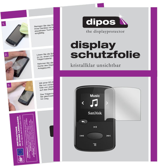 2x Schutzfolie klar für SanDisk Clip Jam Display-S (1)