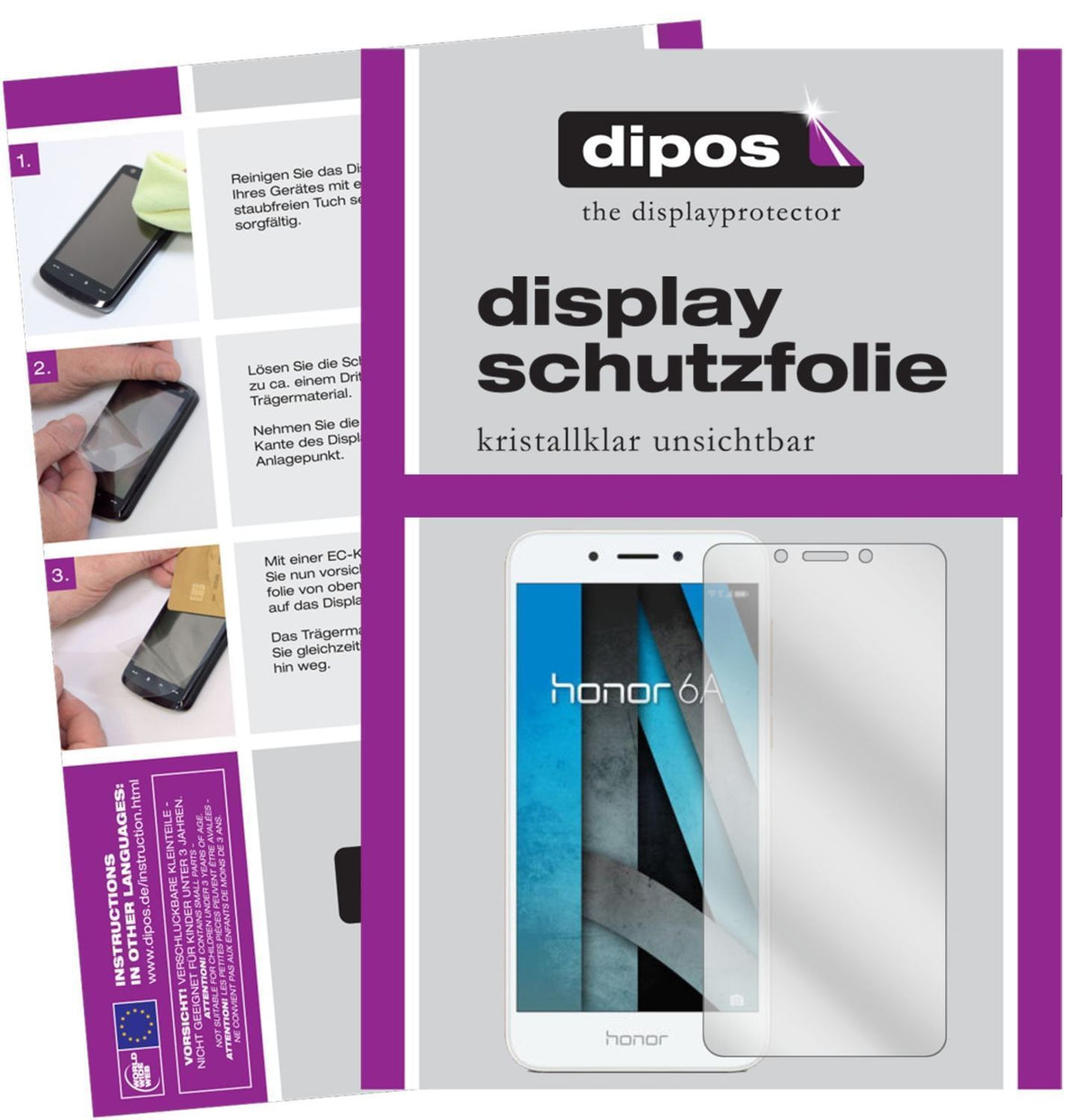 2x Schutzfolie klar für Huawei Honor 6A Display-Sc (1)