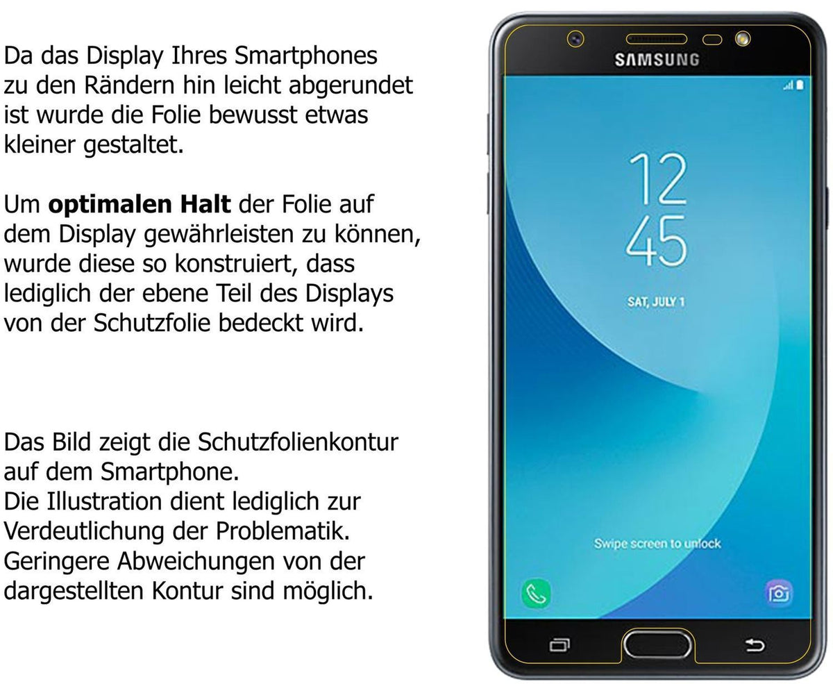 2x 9H Schutzfolie für Samsung Galaxy J7 Max Panzer (9)