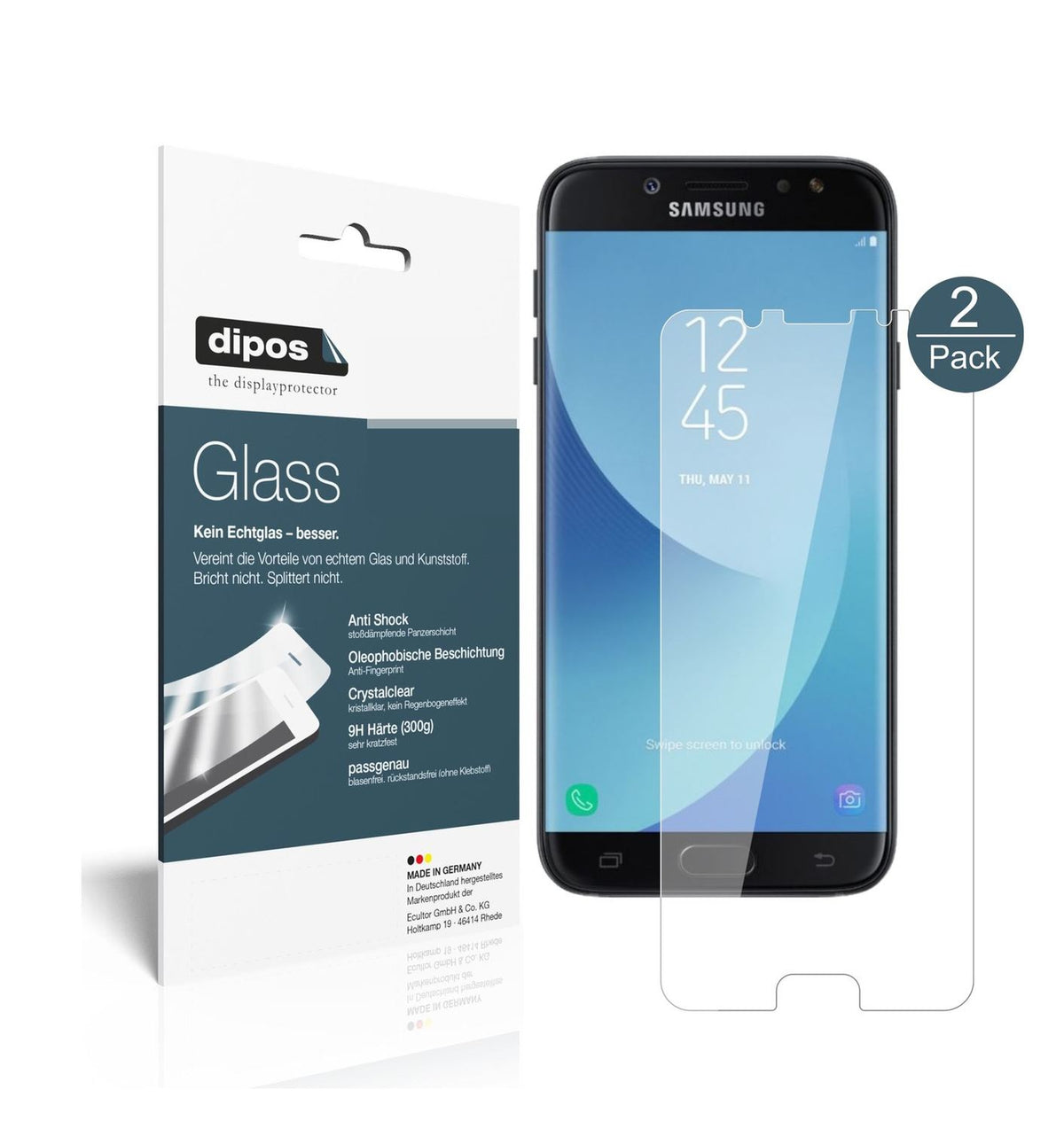 2x 9H Schutzfolie für Samsung Galaxy J7 Pro Panzer (1)
