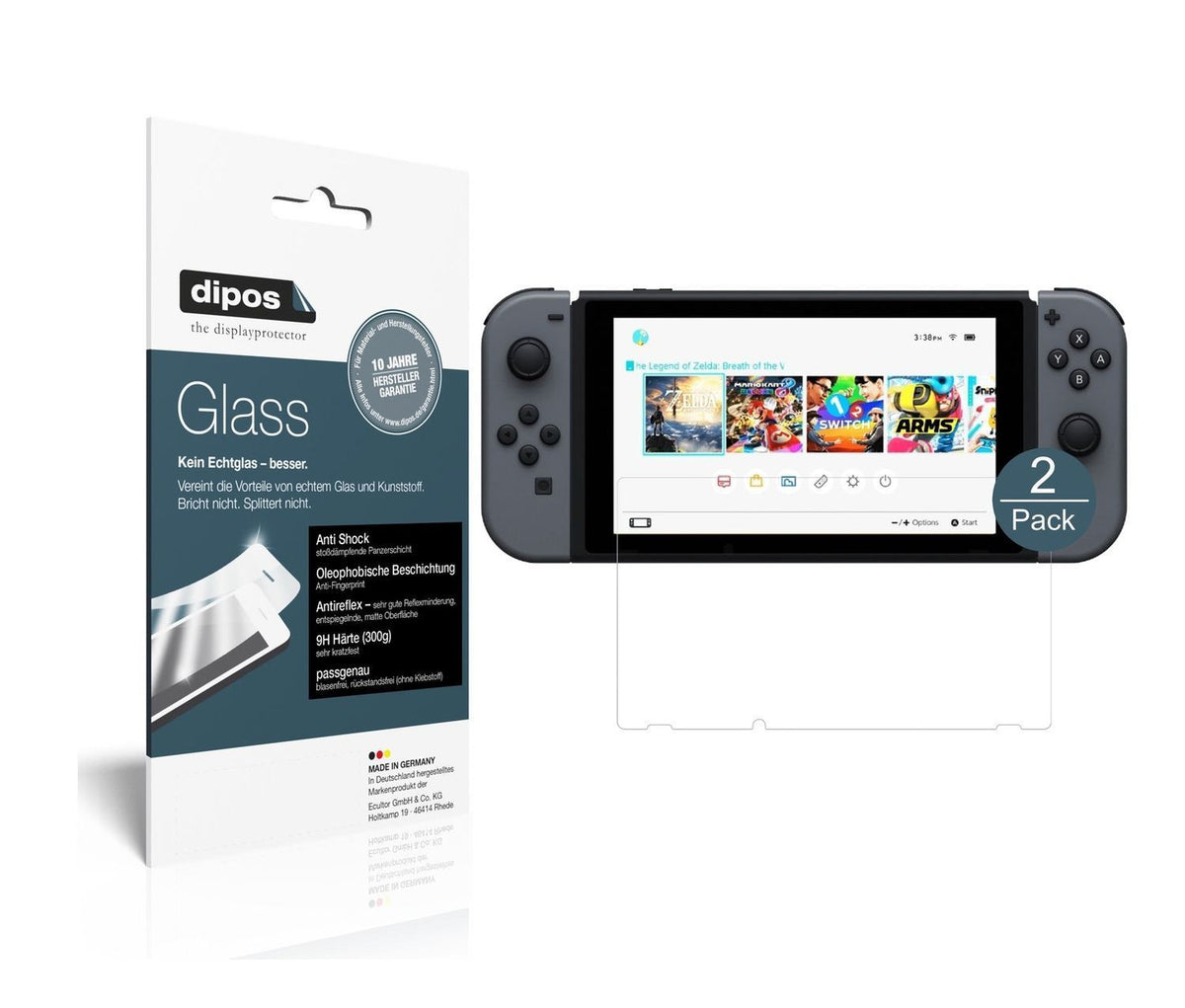 2x 9H Schutzfolie matt für Nintendo Switch Panzerf (2)