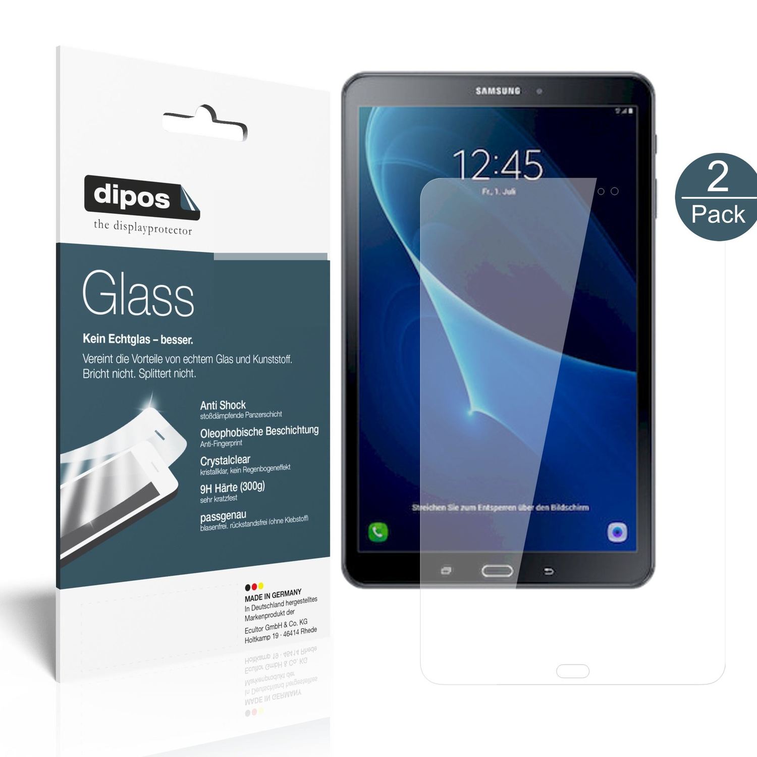 2x 9H Schutzfolie für Samsung Galaxy Tab A 10.1 (2 (2)